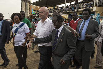 Gianni infantino visiting South Sudan
