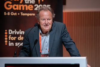 Man speaking at podium