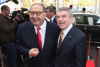 Alisher Usmanov and Thomas Bach